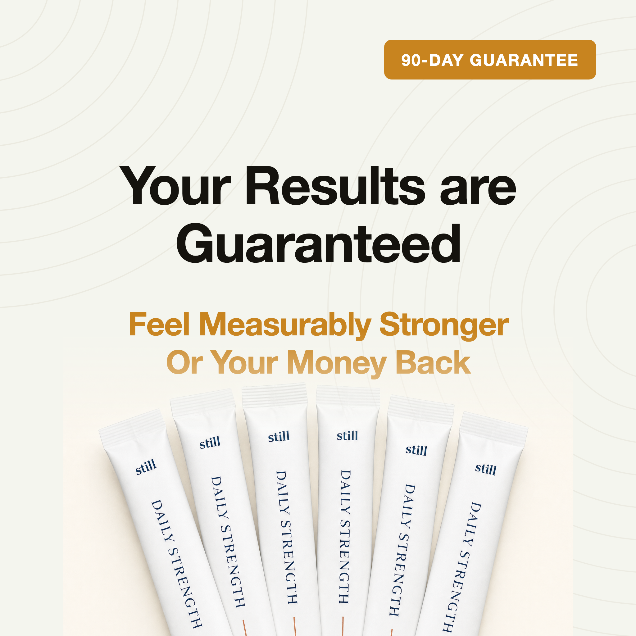 StillStrong 90-day guarantee — feel measurably stronger or your money back