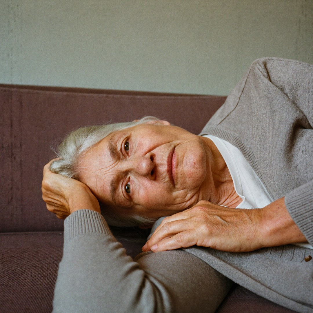 Older woman accepting weakness as her new normal