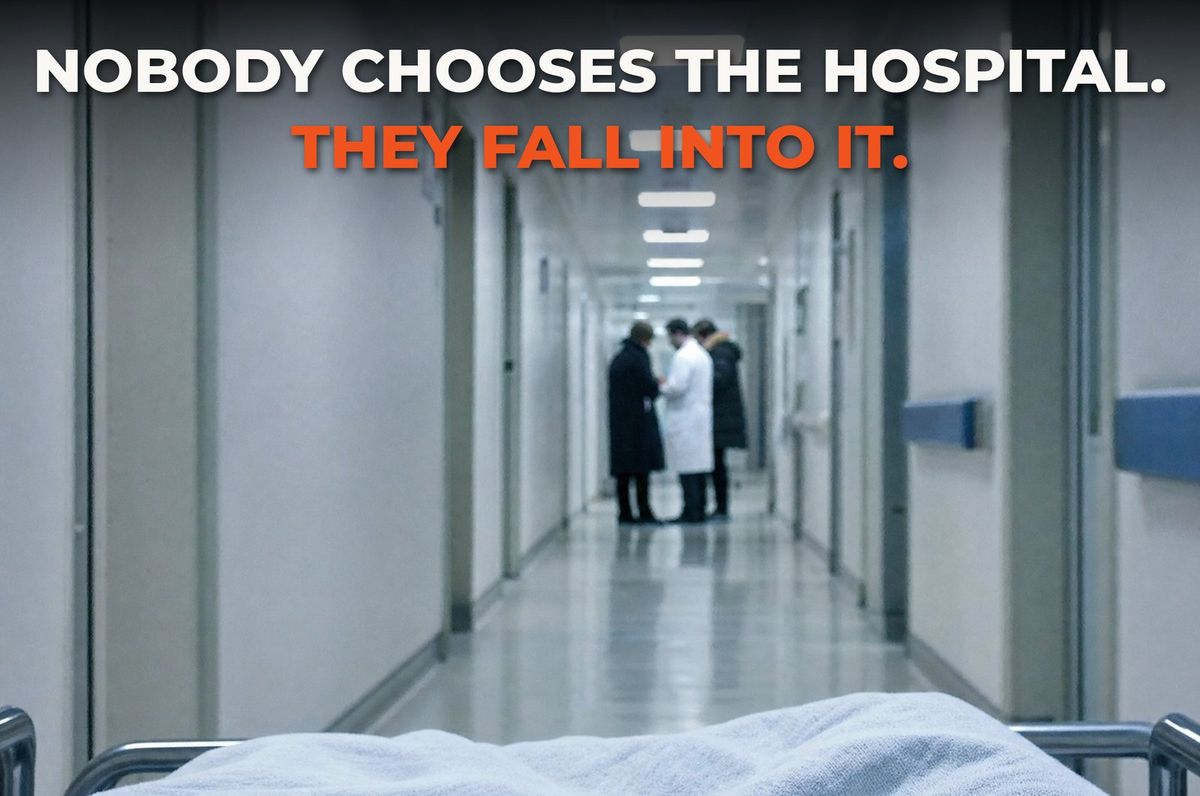 Hospital corridor from a patient's point of view on a gurney