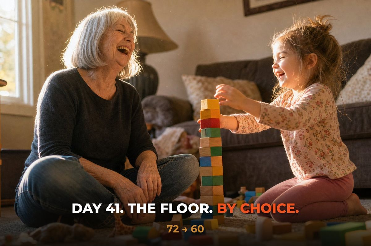 Woman playing with her granddaughter on the living room floor