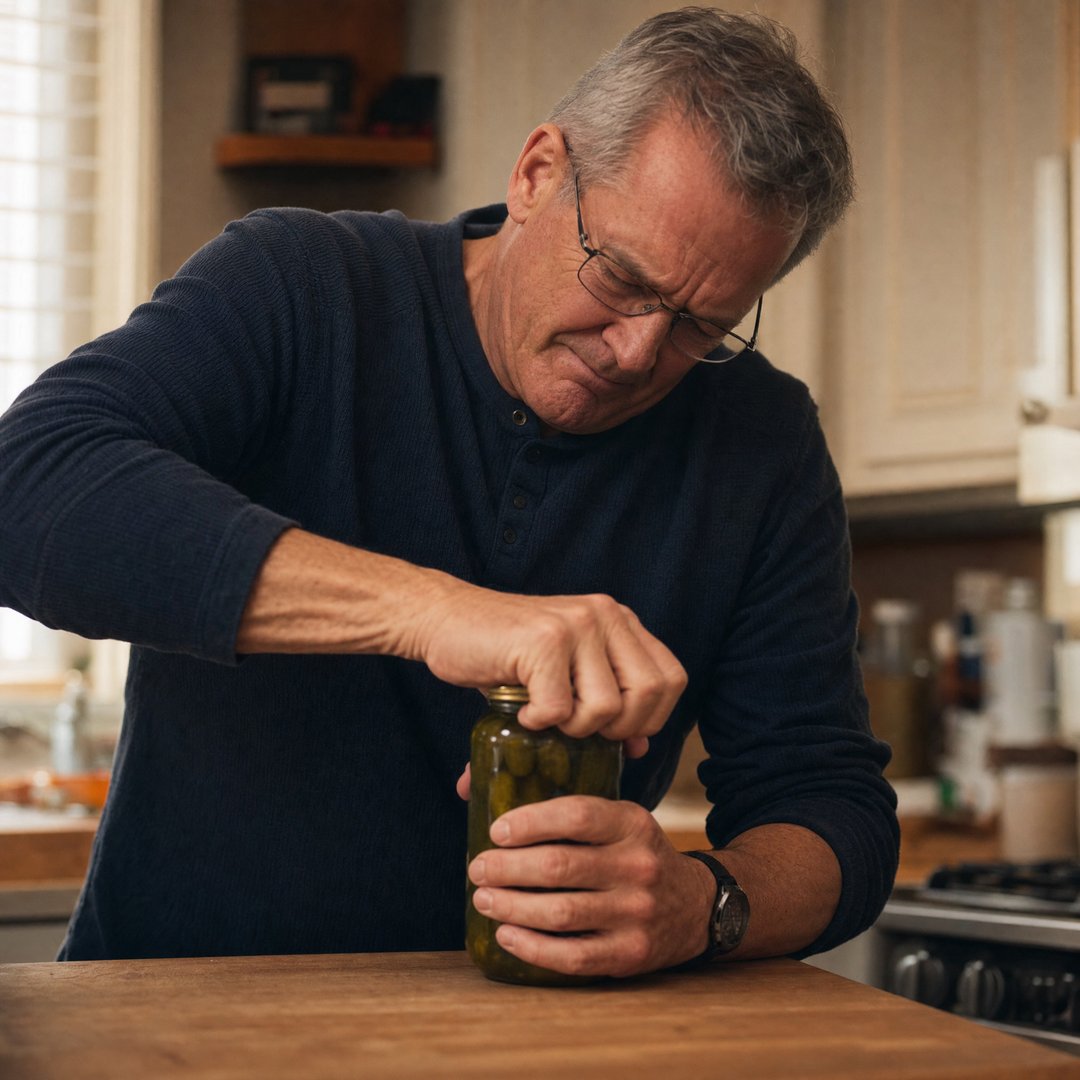 Older man noticing the first signs of weakness