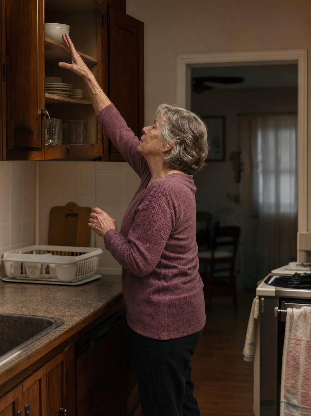 Older woman accepting weakness as her new normal