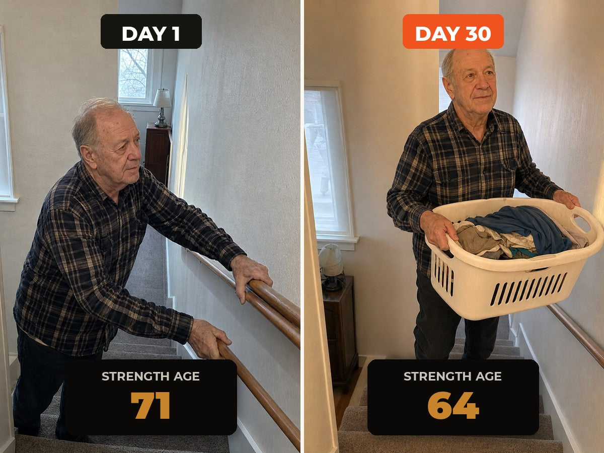 Customer before and after 11 weeks on StillStrong
